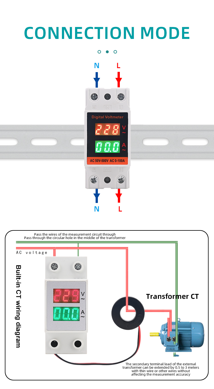 Guide rail AC intelligent digital display meter details (4)