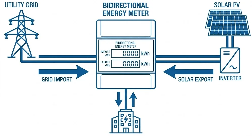 Bidirectional Energy Metering for Solar PV Systems: Complete Guide for Industrial Applications