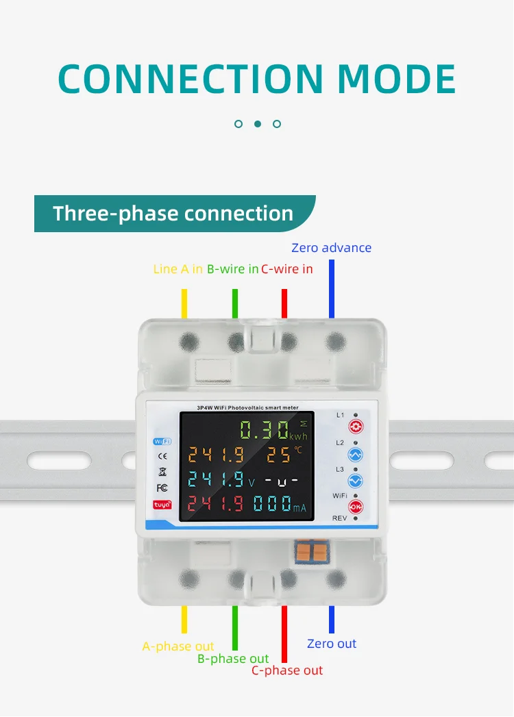 380V 100A Tuya WiFi Smart Four Pole Plastic Circuit Breaker (7)