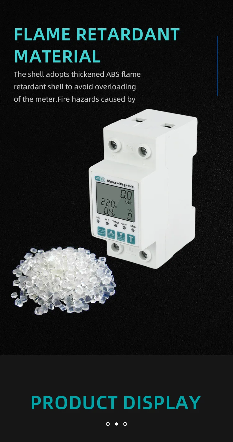 63A Tuya WiFi timer energy power meter smart life smart leakage overvoltage protector plastic relay circuit breaker (12)