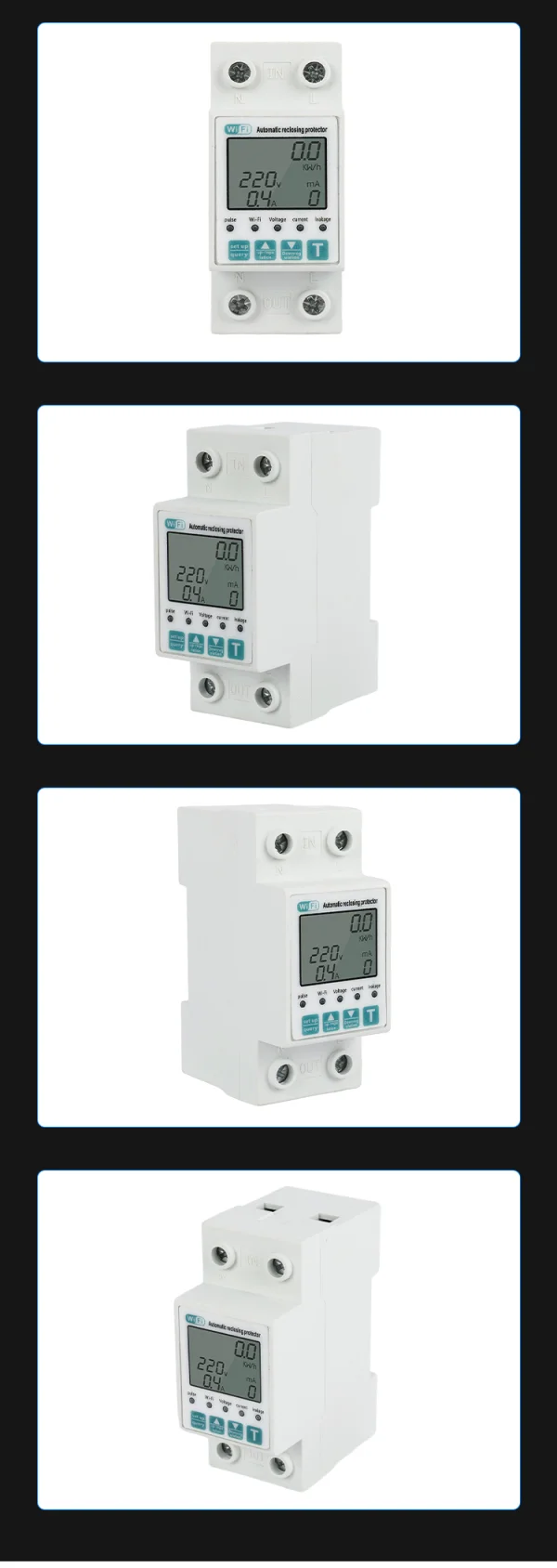 63A Tuya WiFi timer energy power meter smart life smart leakage overvoltage protector plastic relay circuit breaker (13)