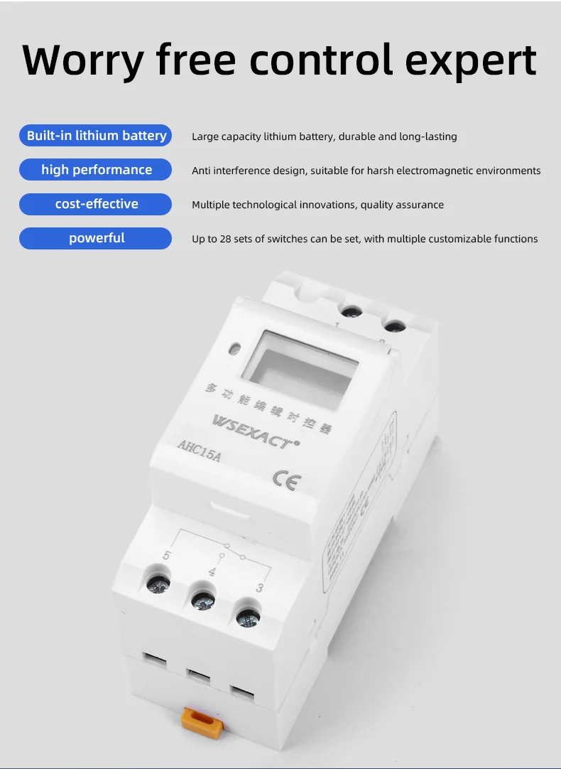 AHC15A 60Hz 7 day programmable digital electronic time switch timer (6)