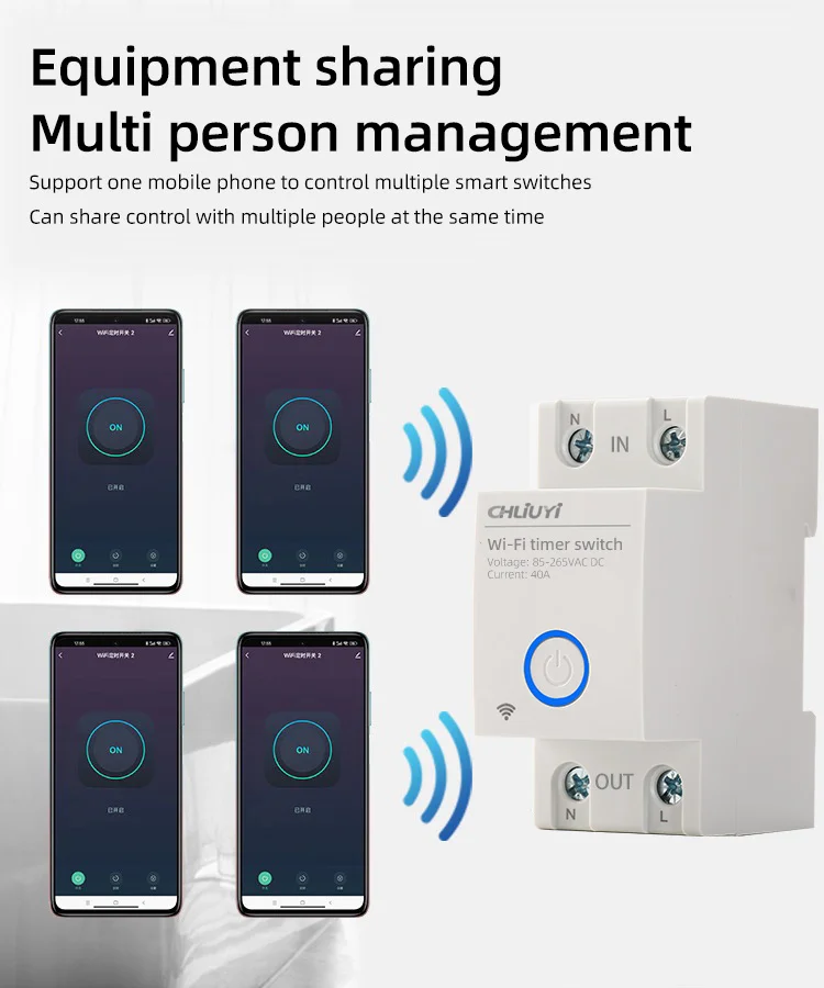 WiFi timed switch with energy metering DIN rail mounted wireless remote controller (1)