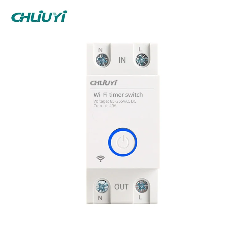 WiFi timed switch with energy metering DIN rail-mounted wireless remote controller
