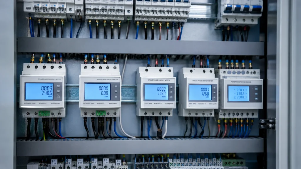 industrial energy meter din rail installation