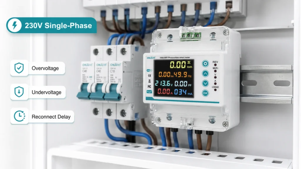 230v single phase voltage protector settings