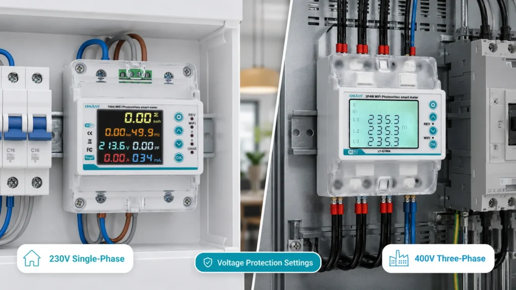 Overvoltage and Undervoltage Protector Settings for 230V & 400V Systems